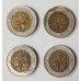 HONG KONG 1994 / 1995 . TEN 10 DOLLAR COINS . 4x BI-METAL USED COINS . VERY SCARCE
